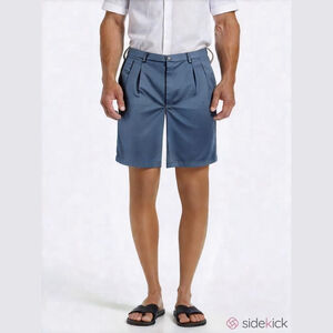 Haggar Navy Pleated Front Men's Shorts Size 36